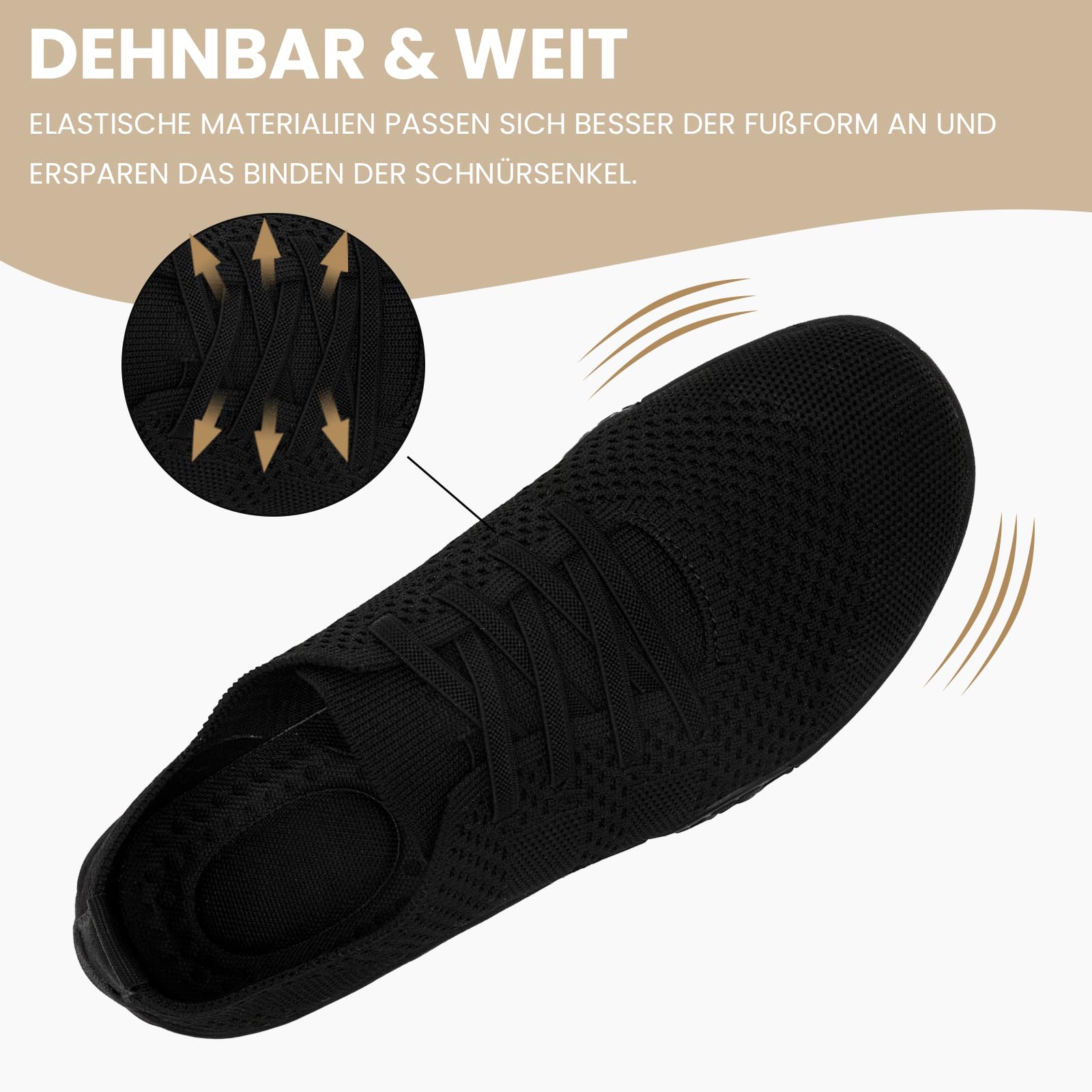 Barfussschuhe Damen Weich Turnschuhe Hallenschuhe Atmungsaktiv Laufschuhe Trainlaufschuhe Bequem Sportschuhe Barfußschuhe Fitnessstudio rutschfest