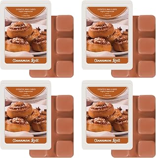 STRN Wax Melts Soy Wax Cubes 4 Pack Cinnamon Roll Scented, Long-Lasting Fragrance Scented Wax Cubes for Warmers Natural Soy Wax for Candle Wax Melts (4 x 1.25oz)