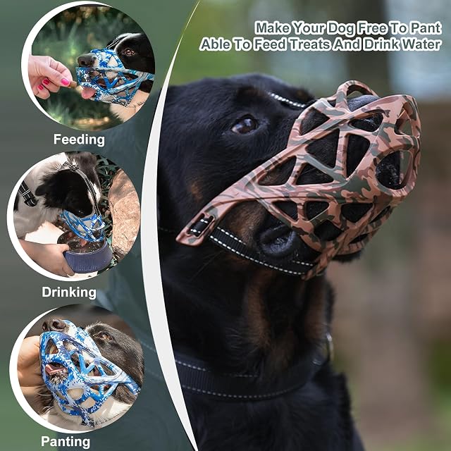 Foto 4 de 7 de PETCUTE Bozal de Canasta para Perros,Bozal para Perros con Correas Ajustables,Bozal de Plástico para Perros…