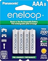 Panasonic Eneloop AAA Rechargeable Batteries 8-Pack: 2100 Cycles, Pre-Charged NiMH 850mAh, Extreme Temp Ready