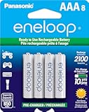 Panasonic BK-4MCCA8BA AAA 2100 Cycle Ni-MH Pre-Charged Rechargeable Batteries, 8-Battery Pack