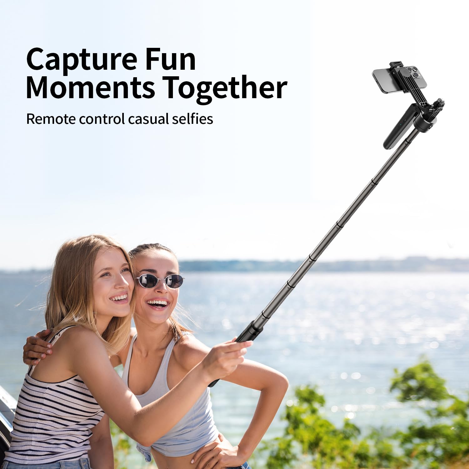 Trípode de seguimiento facial automático con soporte de rotación de 360 grados, seguimiento de movimiento Ai de 70.9 pulgadas, rotación de palo selfie celular con control remoto, soporte de teléfono