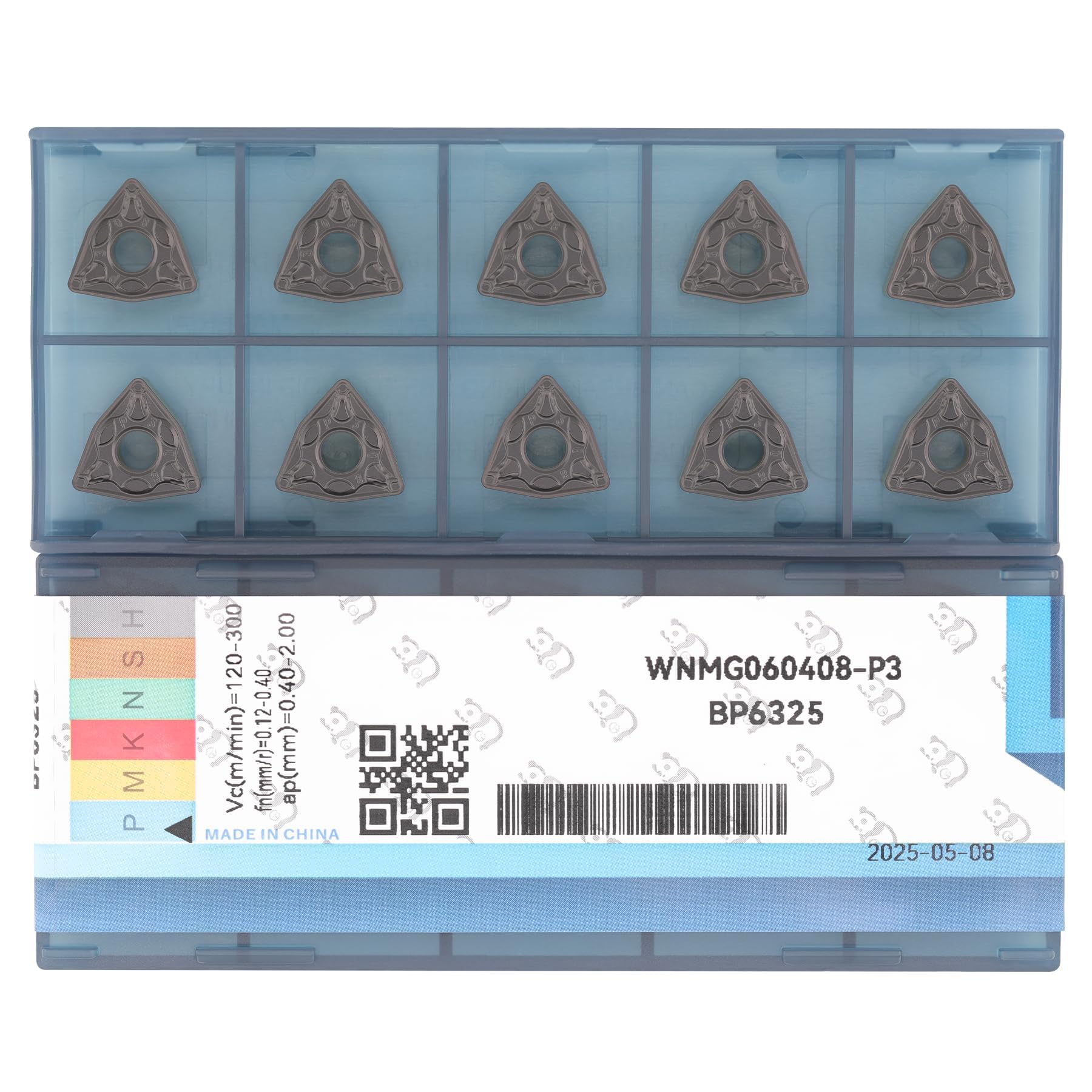 CDBP CNC Carbide Inserts WNMG332 Wnmg 060408 for Metal Cutting Steel, Semi-Finishing chipbreaker for Turning Insert, 10 PCS