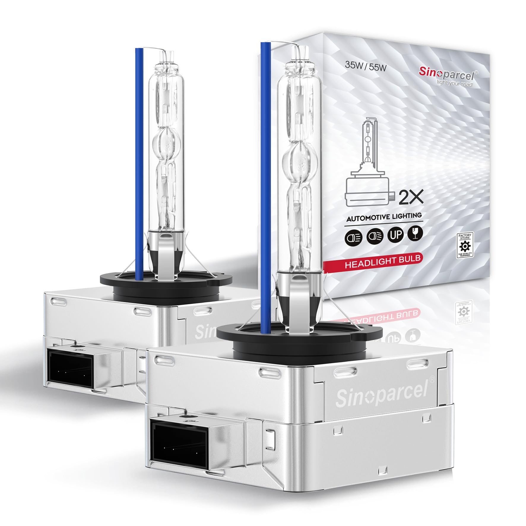 Sinoparcel D1S HID Xenon Headlight Bulb 8000K Ice Blue 2PCS