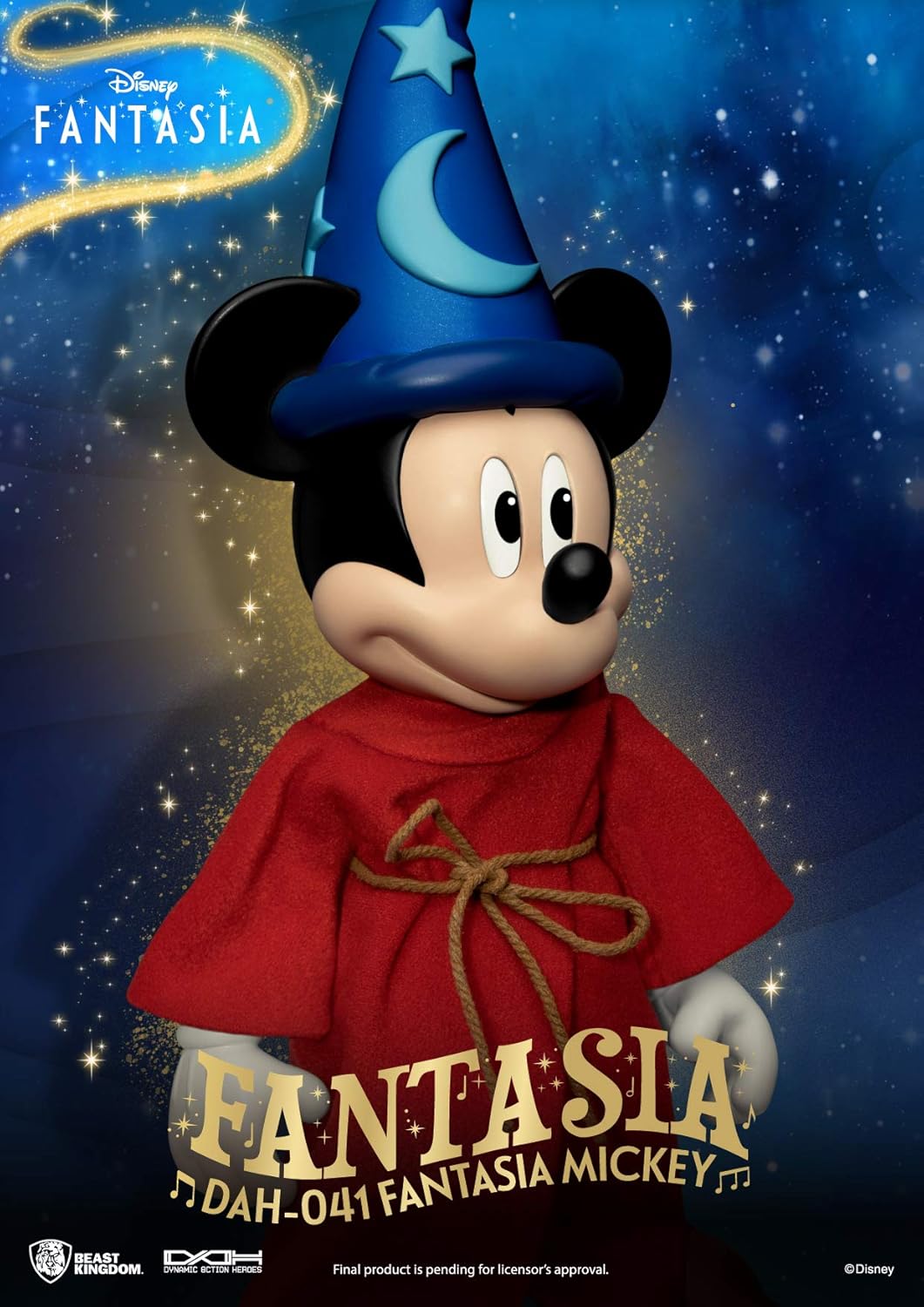 Beast Kingdom Disney's Fantasia: Mickey DAH-041 Dynamic 8ction Heroes Action Figure, Multicolor