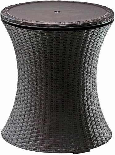 Miniatura 27 de Keter Pacific Cool Bar Muebles de patio al aire libre y mesa auxiliar para bañera de hidromasaje con enfriador de cerveza y vino de 7.5 galones