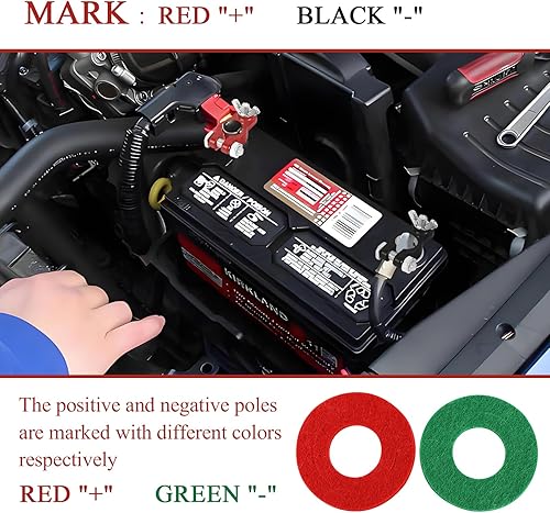 Miniatura 3 de Wuyaoyao 2 pares de terminales de batería de automóvil, terminal universal positivo y negativo de cable de batería con arandelas de fibra de