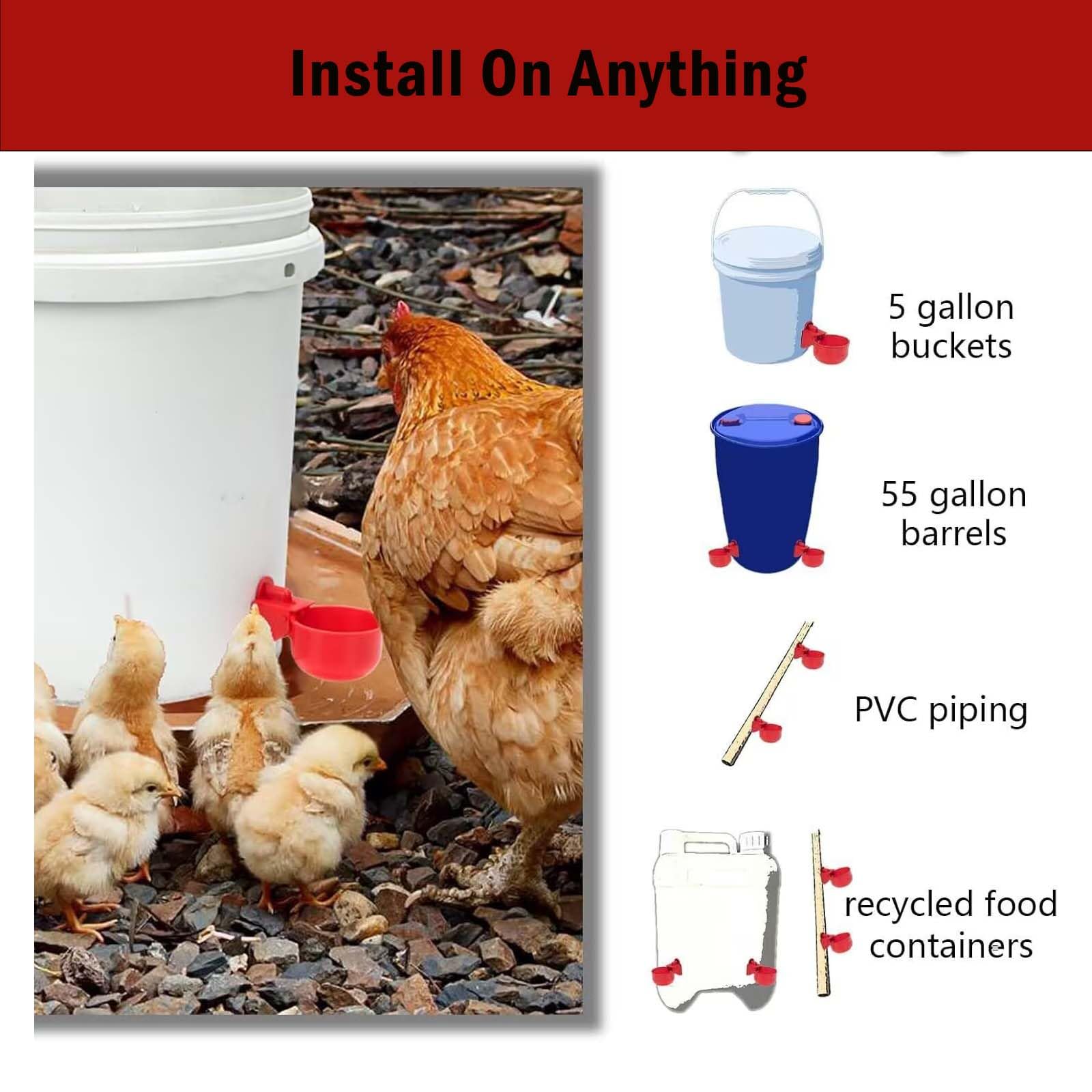Poultry Feeder & Drinker Set - 5 Pack -4 Poultry Feeder & Drinker Set - 5 Pack -4