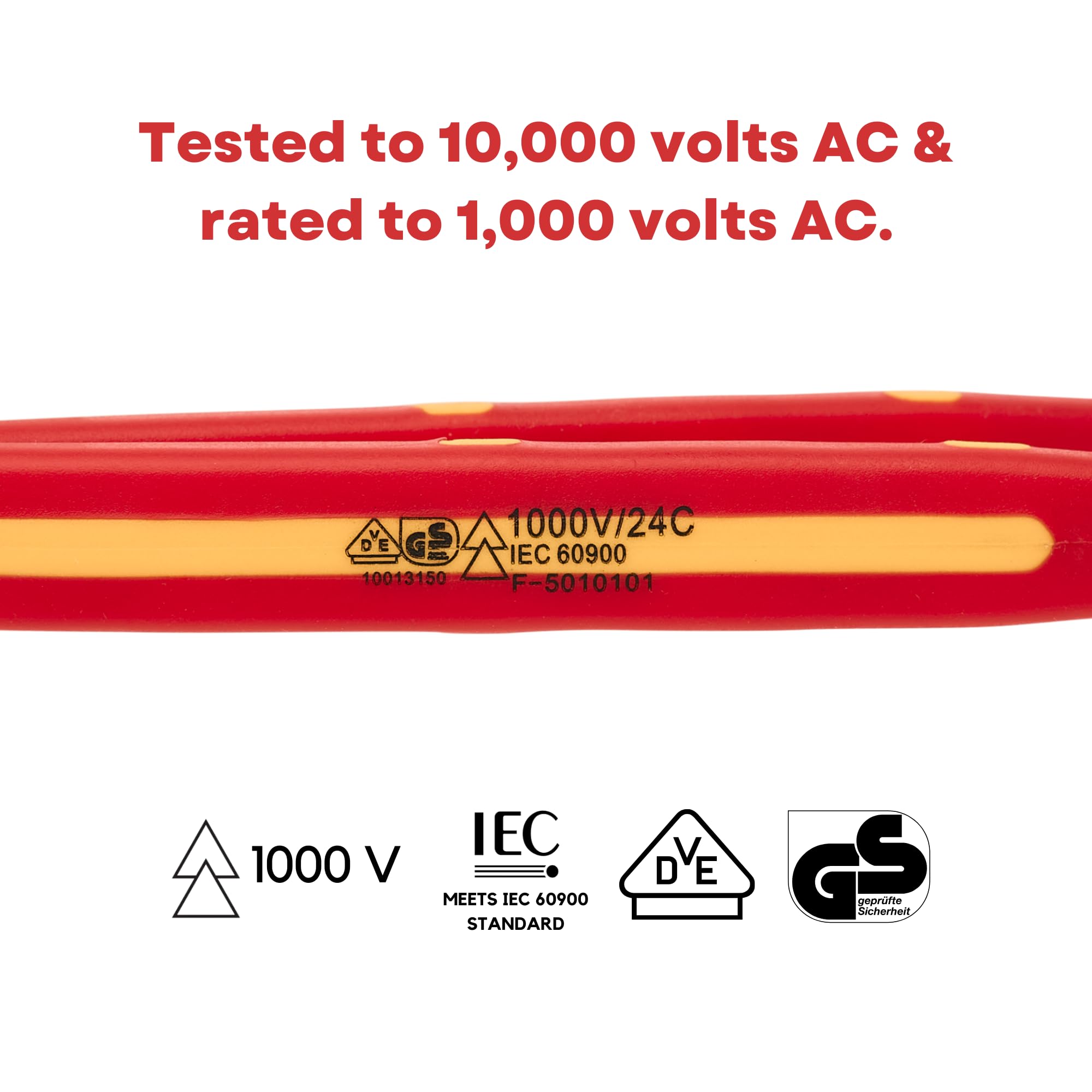 FESA Juego de pinzas aisladas para electricista, 4 pinzas de electricista de 1000 V con puntas de precisión, pinzas de precisión para electrónica y más, herramientas eléctricas aisladas de 1000 V (con