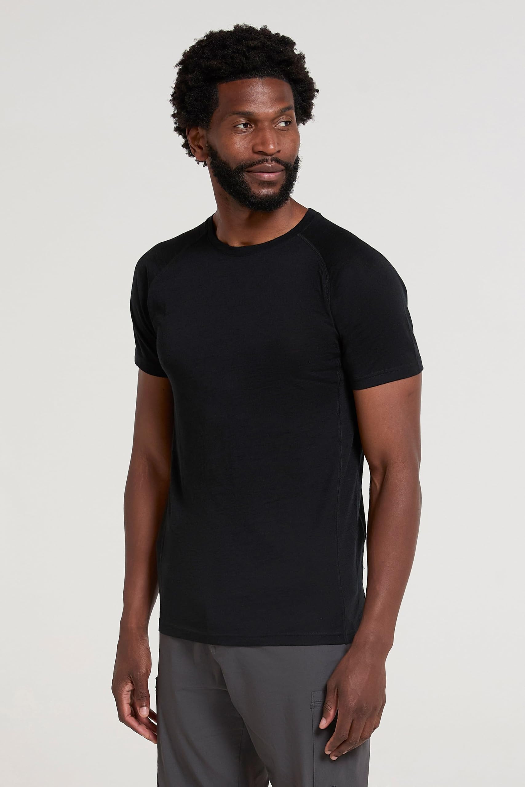 Mountain Warehouse Camiseta de Manga Corta de Lana Merino Summit para Hombre, Ideal para Usar como Camiseta térmica en Invierno