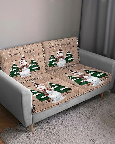 Miniatura 10 de Wowouhiya Fundas de cojín para sofá de Navidad, funda elástica para sofá con parte inferior elástica, diseño de gnomos de Navidad del suroeste,