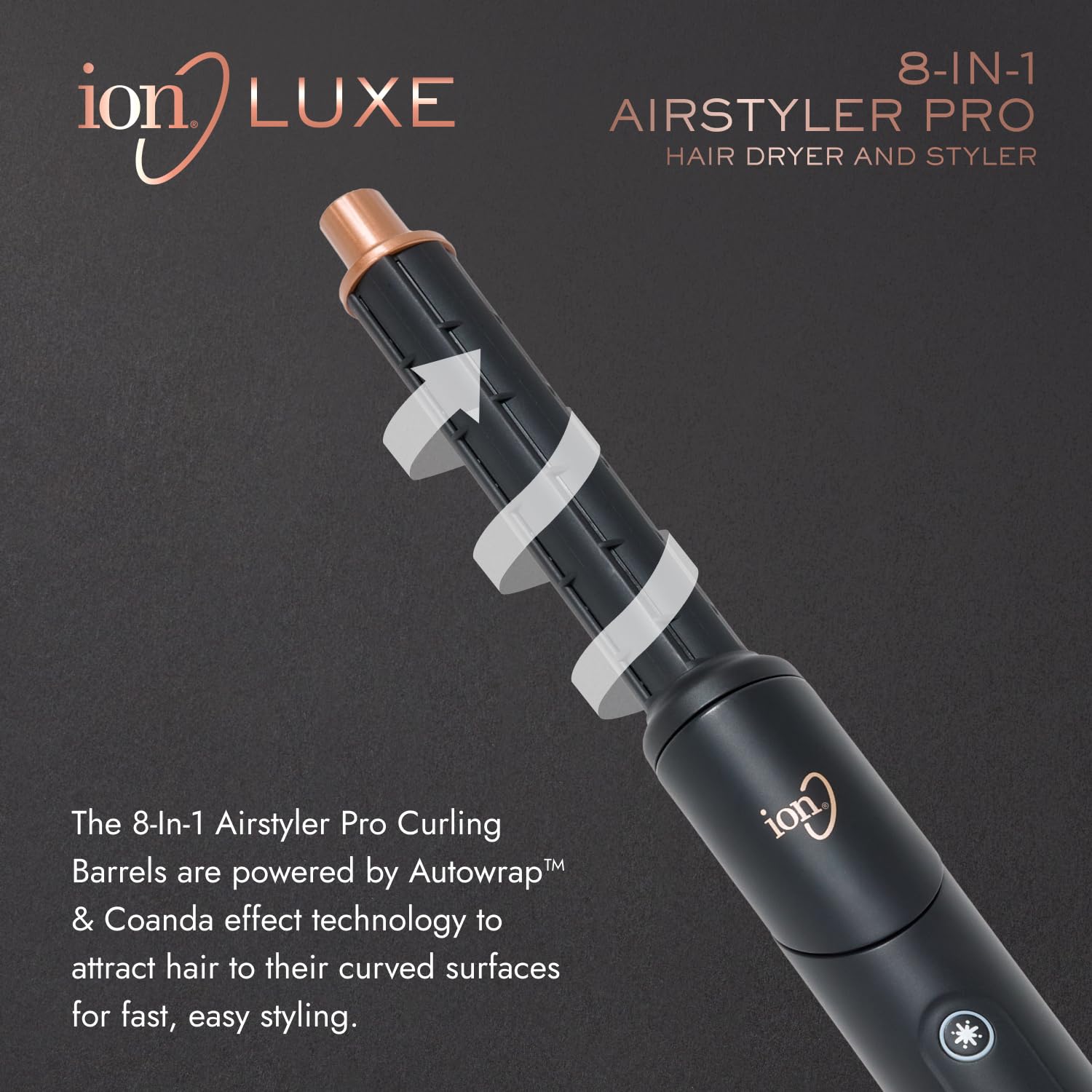ion luxe hairstyler for all types of hair interchangeable hair dryer to curler ion Luxe 4-in-1 Autowrap™ Airstyler -Interchangeable Hair  main image 4