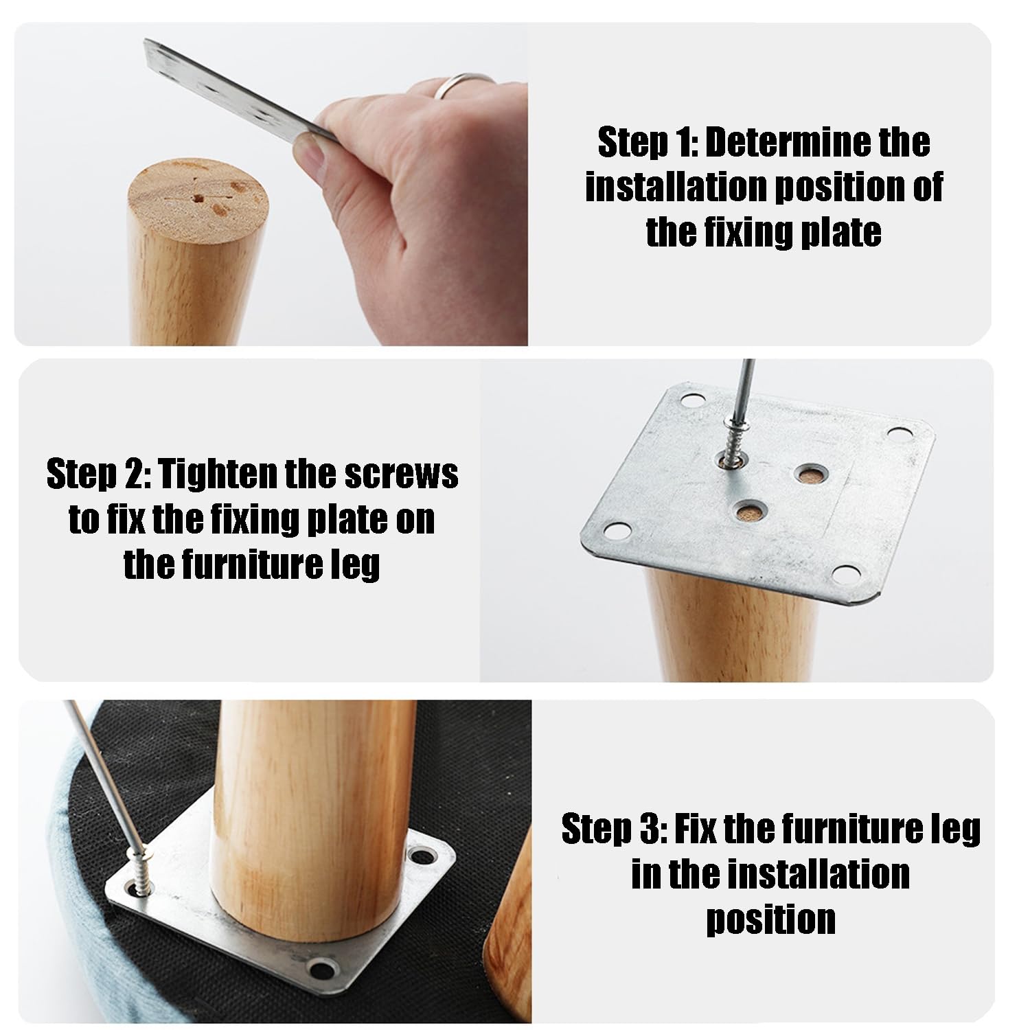 Cobenga 4 Pcs Wooden Furniture Legs, 10cm Round Solid Wood Furniture Legs Sofa Replacement Legs - Image 4