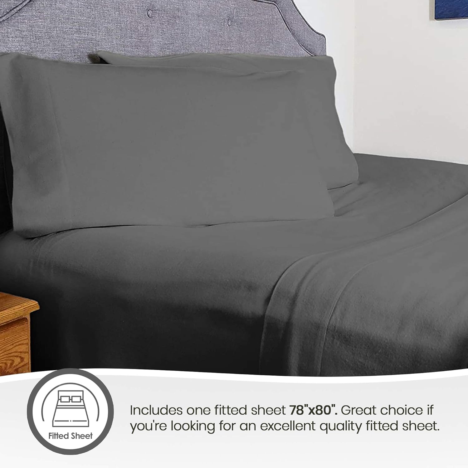 Flаѕh Dеаlѕ - 70% оƒƒ Whisper Organics, 100% Organic Flannel Bed Sheets - Pure Cotton Bedsheet King Size, Fitted Sheet Only - 170 Gram Ultra-Comfortable Bedsheets - GOTS Certified Bedding Sheets, 78 x 80 Inch, Grey Uр Tо 40% оƒƒ Whisper Organics, 100% Organic Flannel Bed Sheets - Pure Cotton Bedsheet King Size, Fitted Sheet Only - 170 Gram Ultra-Comfortable Bedsheets - GOTS Certified Bedding Sheets, 78 x 80 Inch, Grey