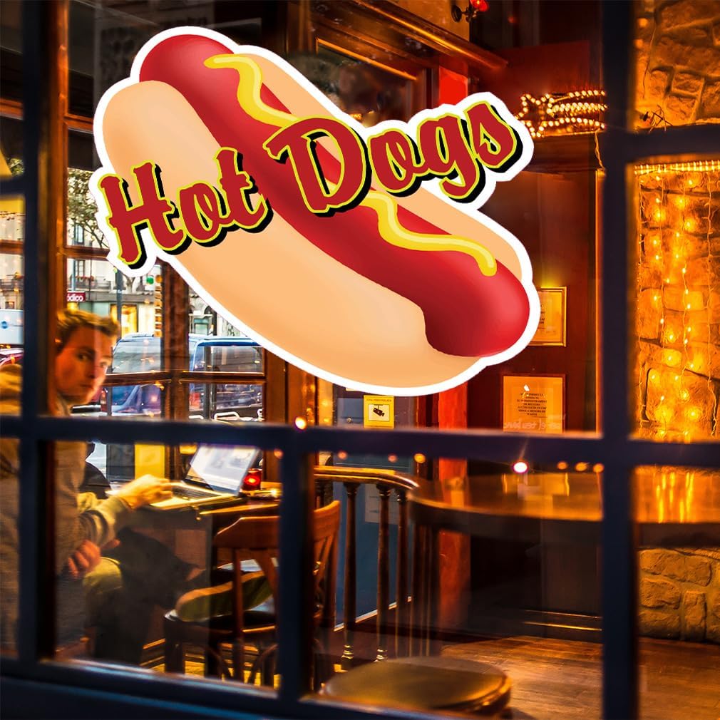 Hotdogs Concession Restaurant Food Truck Die-Cut Vinyl Sticker 36 inches