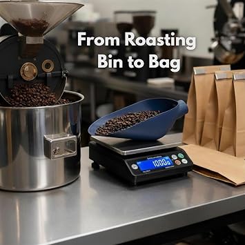 rattleware Kilo Bean Scale Scoop, Blue, 1 Kilo / 2.2 lb | Retail coffee bagging