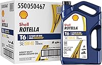 Shell Rotella T6 Full Synthetic 15W-40 Diesel Engine Oil 1 Gallon 3 Pack - Triple Protection for Heavy Duty Trucks