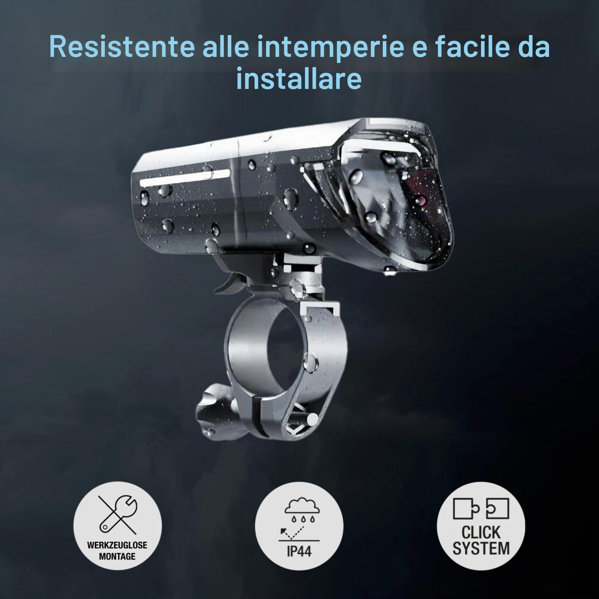 Fischer Fanale anteriore a LED per bicicletta, 100 lux, abbaglianti