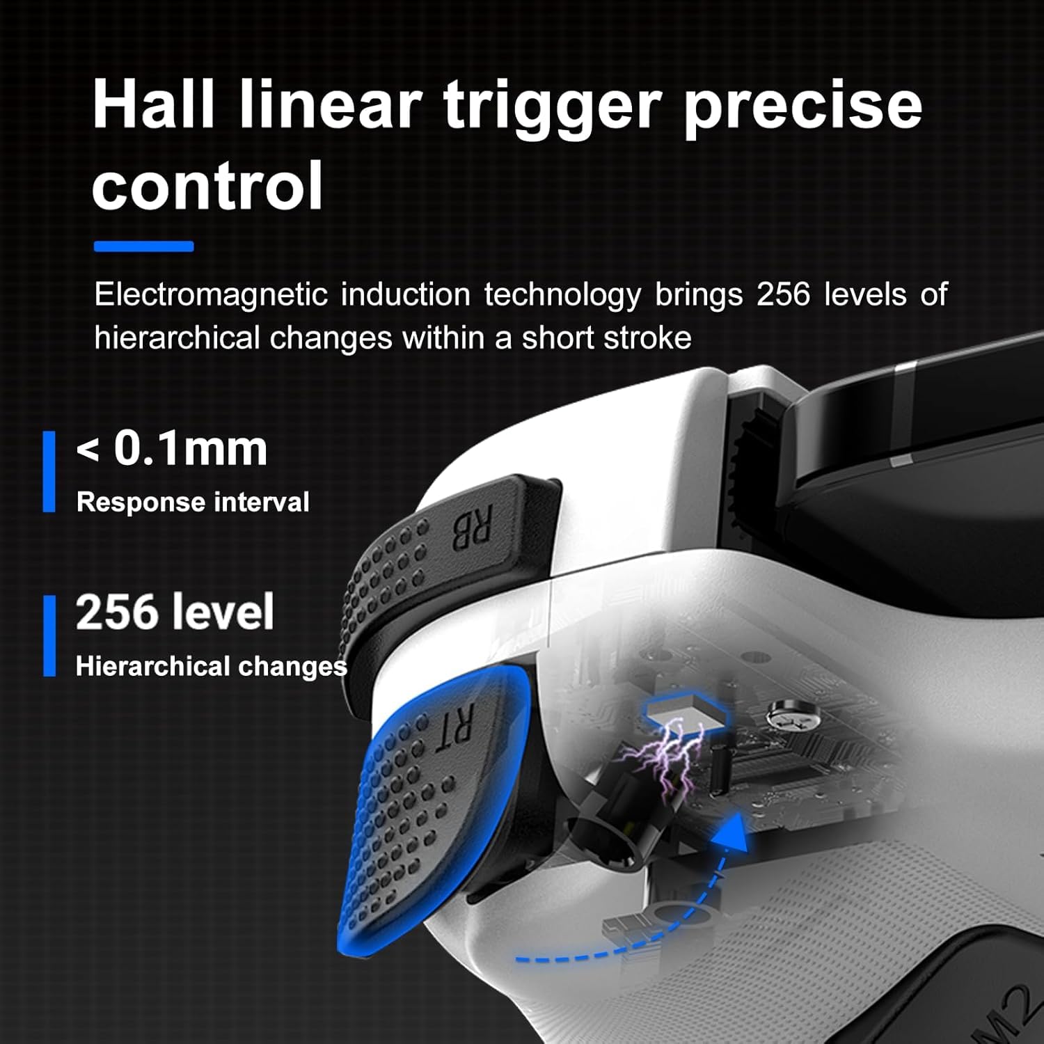 Controller di gioco retrattile wireless per Switch/iOS/Android/PC/Tablet, Gamepad wireless con joystick effetto Hall/trigger Hall, con turbo/giroscopio a 6 assi/vibrazione (Bianco con ventola)