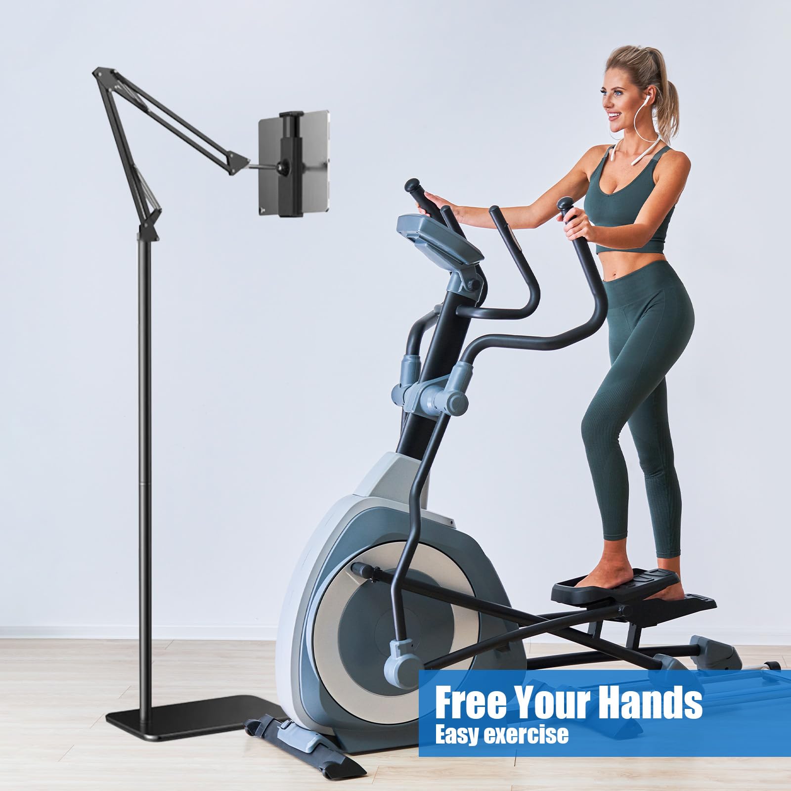Support Tablette Lit, Support de Tablette Réglable Universel Rotatif à 360 Degrés en Métal, Supports pour Tactile, Tablet Stand avec Bras Stable pour Appareils de 4,7 à 12,9 Pouces