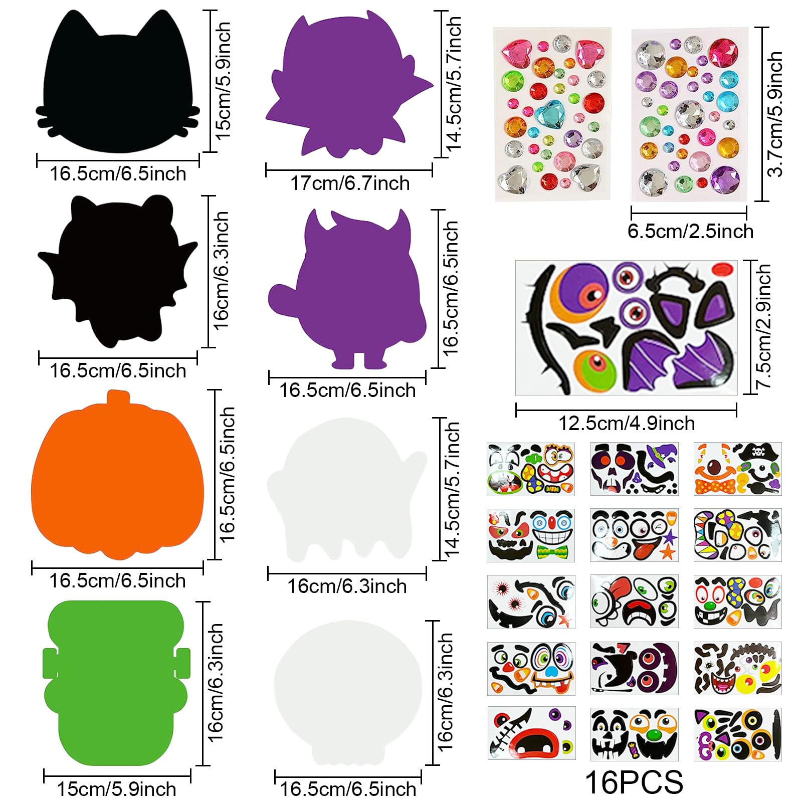 JOKILY Lot De 8 Kits De Bricolage D'Halloween En Caoutchouc