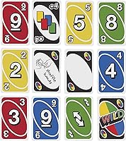 Vista 6 de Mattel Games Juego de cartas UNO para noche familiar con cartas, especialmente diseñado para jugadores zurdos en caja de lata coleccionable