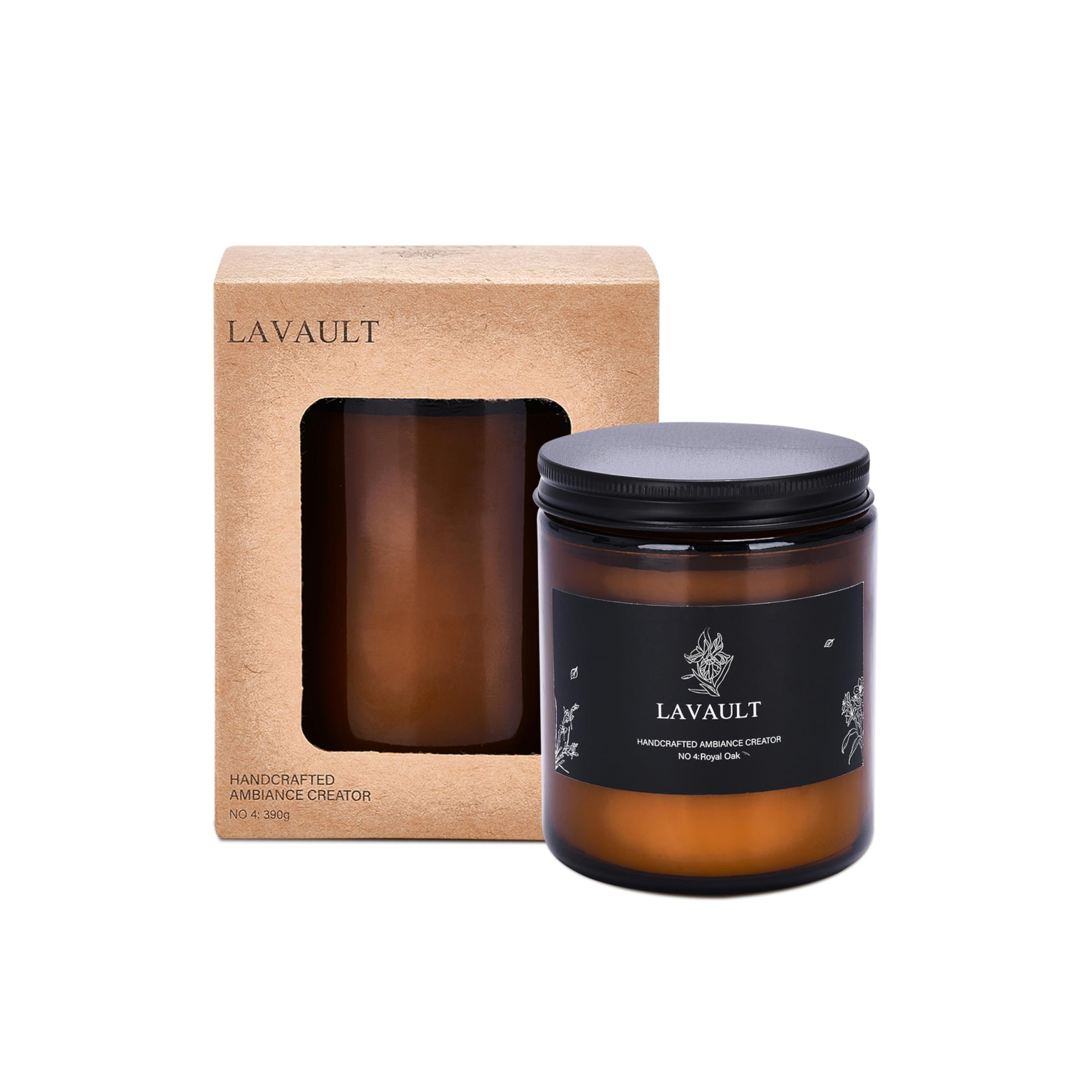 Lavault Scented Jar Candles - Aesthetic, Aromatheraphy Candle in a Decorative Glass Jar for Bathroom, Bedrooom, Living Room, Kitchen - Natural Soy Wax