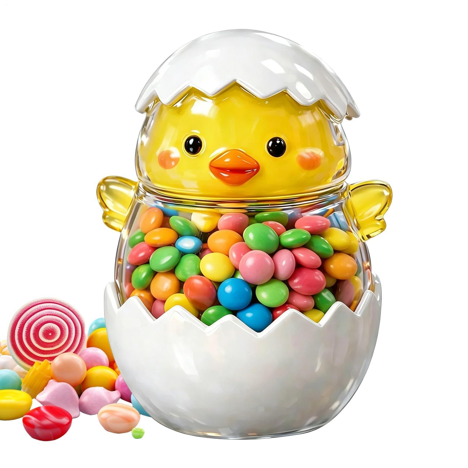 Frasco transparente para dulces con forma de pollito decorativo de cocina