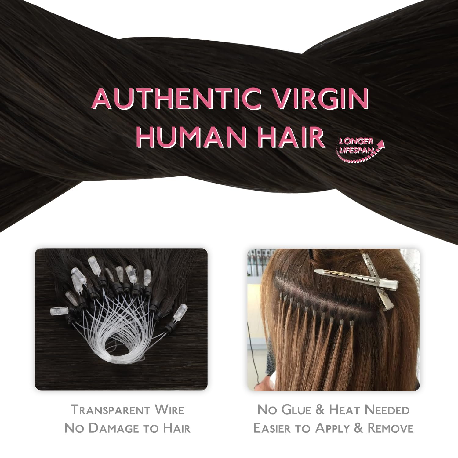 WENNALIFE Micro Rings Hair Extensions Real Human Hair - Image 4