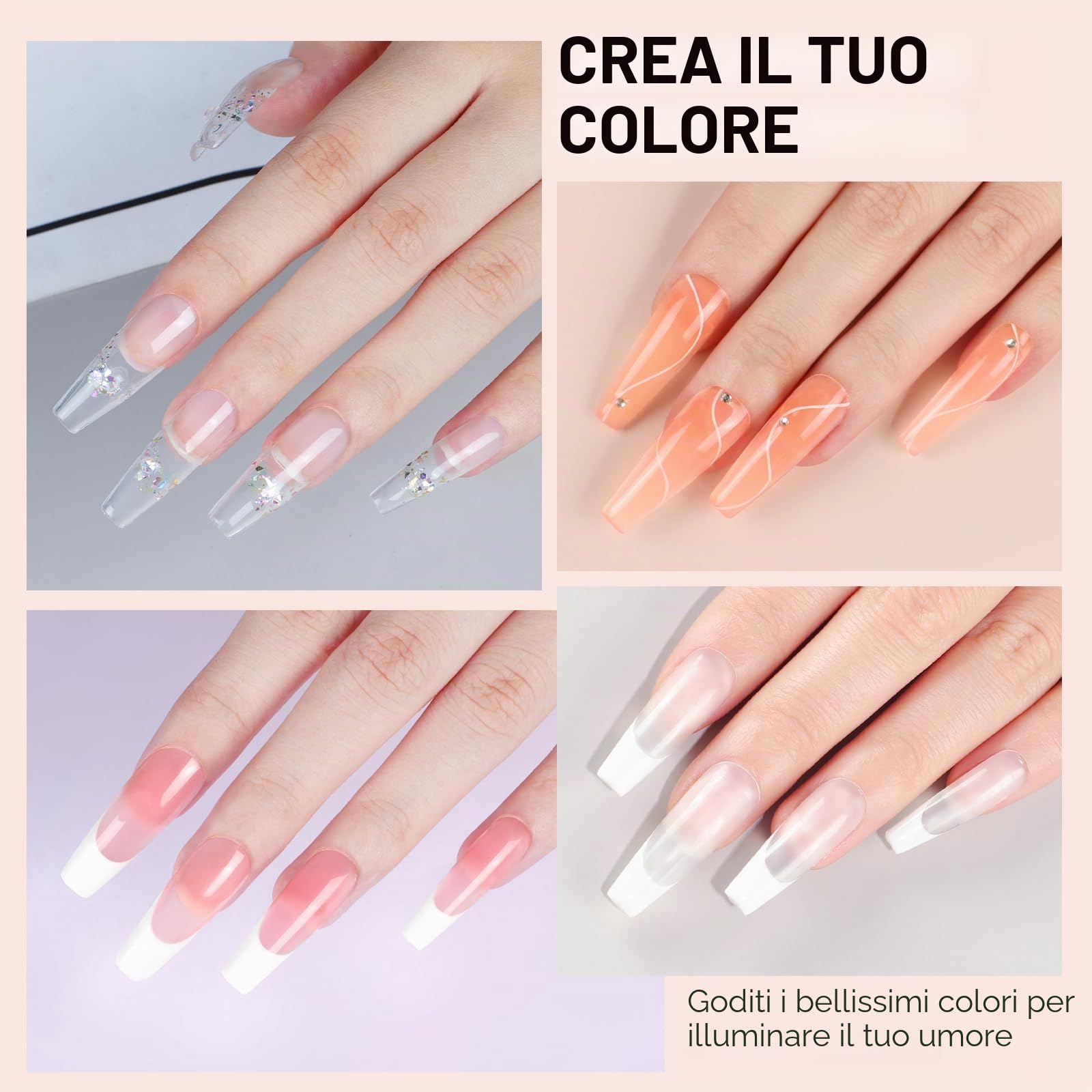 COSCELIA Kit Semipermanente Unghie Con Lampada, 20 Colori Smalto Unghies E 3 Colori Extensione Gel Kit Unghie Gel Completo, Base Coat& 4 Top Coat Manicure Set Regali Per Donne