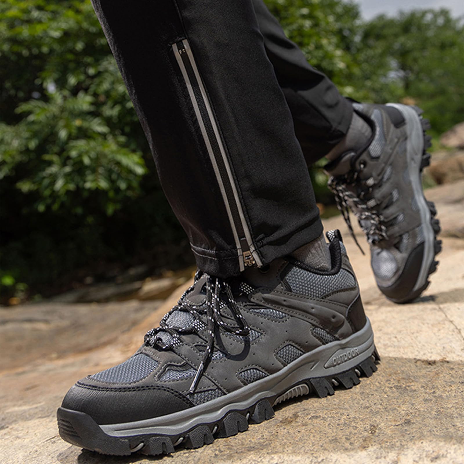 Scarpe da trekking da uomo Camouflage impermeabile antiscivolo,Scarpa da trekking bassa Suola dentata robusta,Camminare montagna Campeggio foresta Outdoor All Terreni