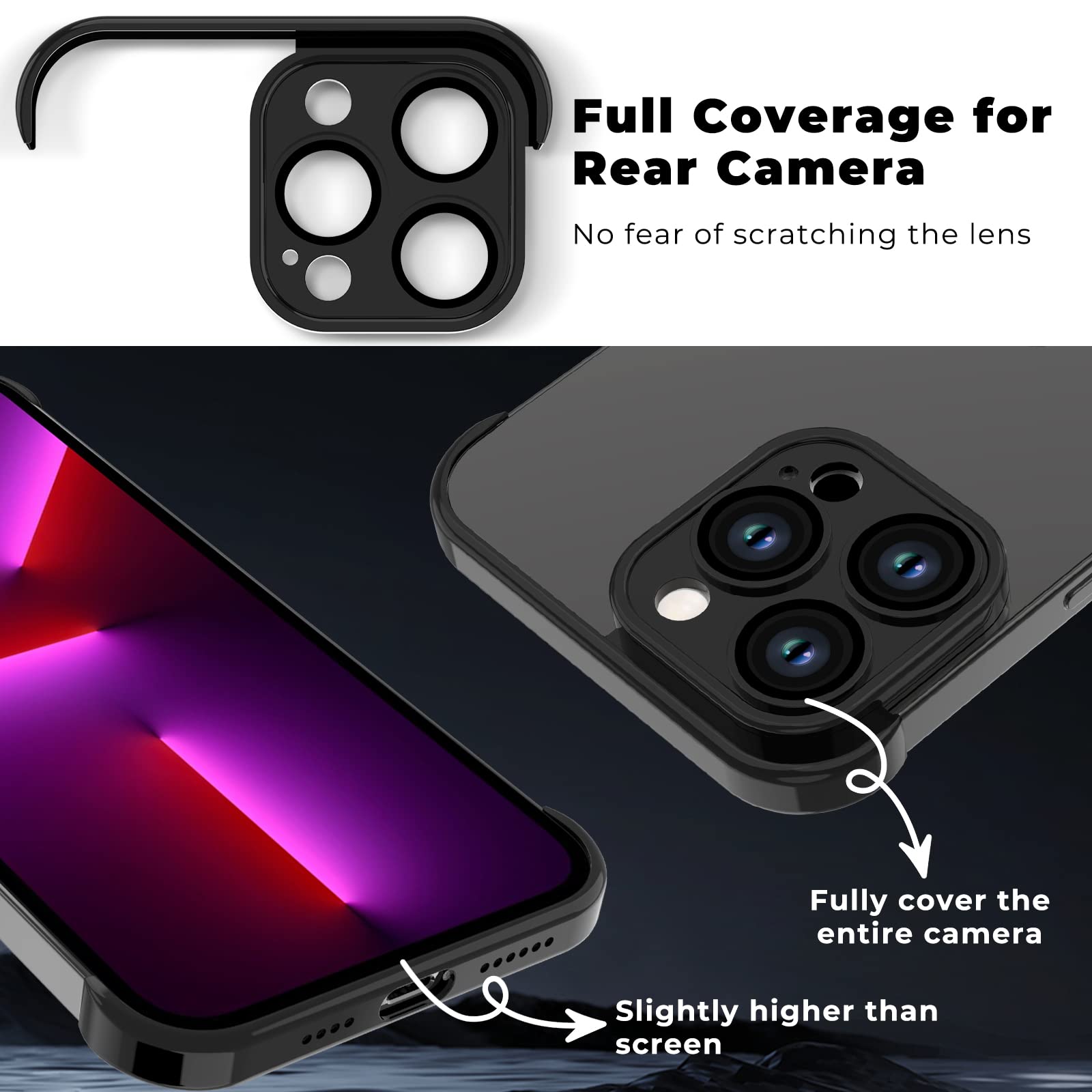 ☆　iPhone 13 Pro Max　カメラレンズプロテクター　バンパー Amazon | WHPXJY 2イン1 iPhone 13 Pro Max カメラレンズプロテクター