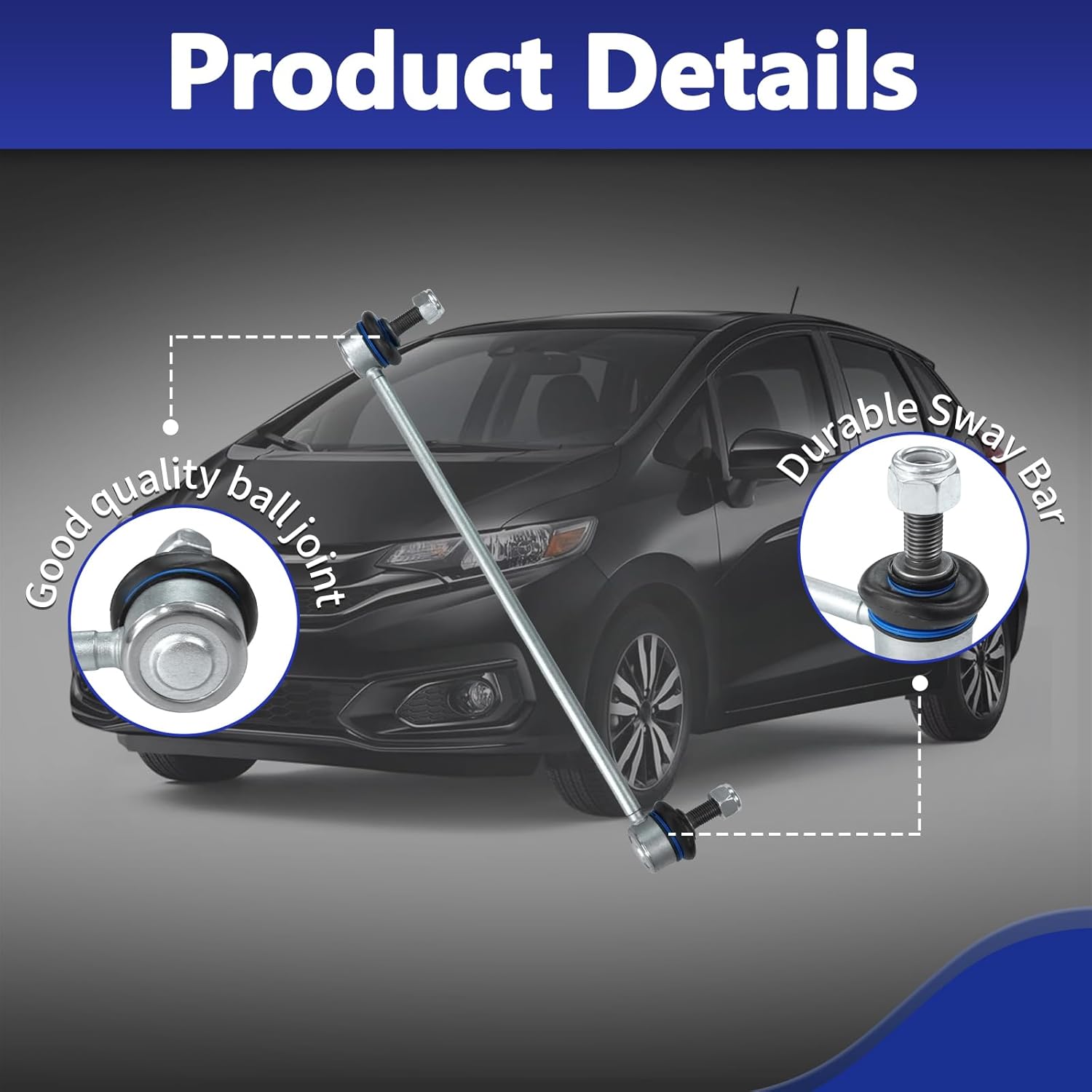 K750838 K750837 Front Left Right Stabilizer Sway Bar End Link Suspension Kit Compatible with 2015-2020 Honda fit