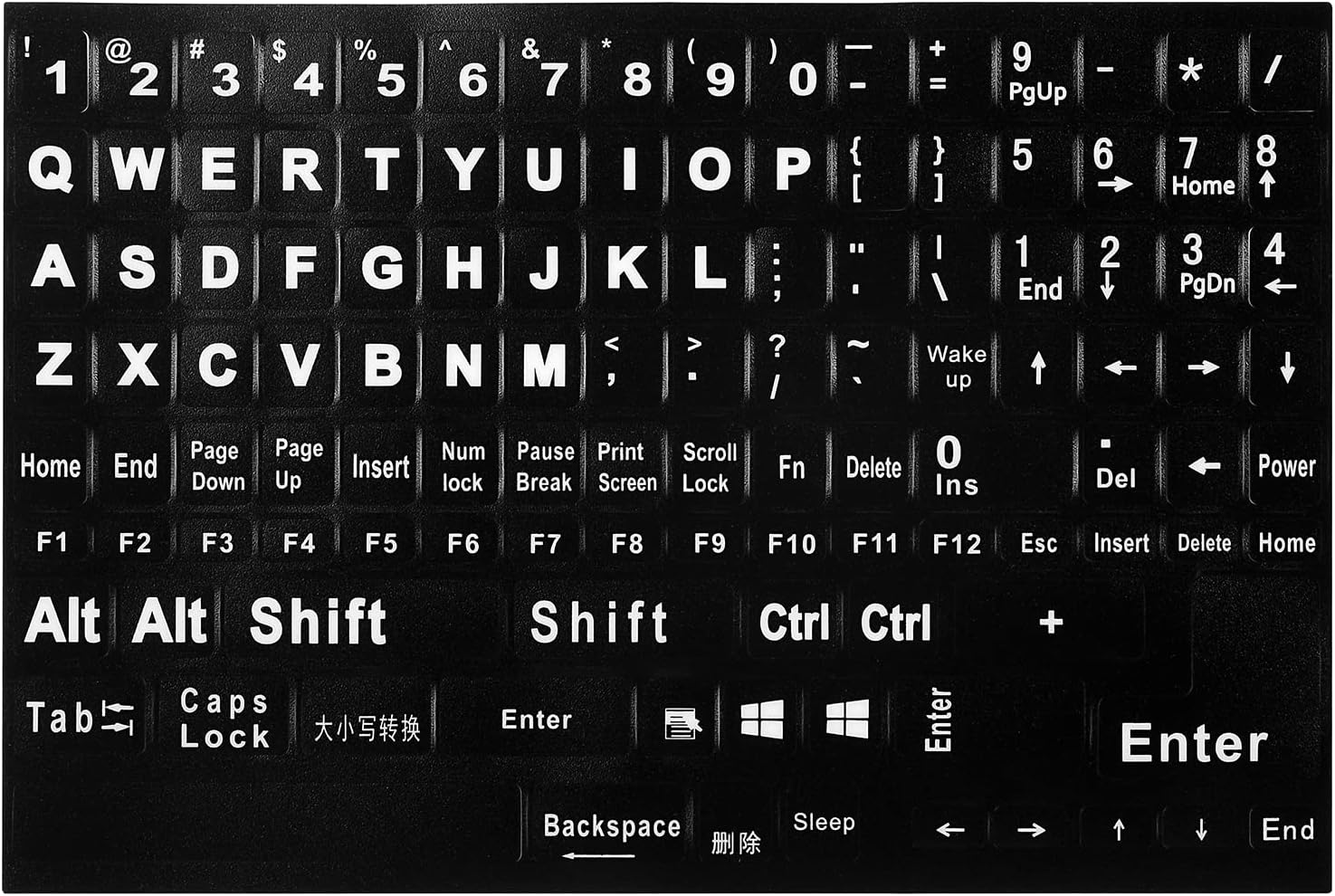 English Keyboard Stickers,Full Size Replacement English