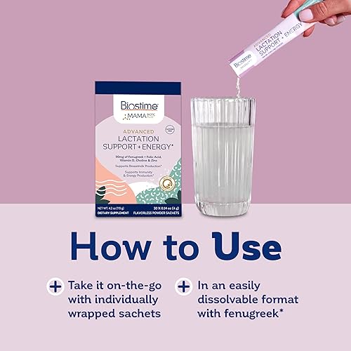 Miniatura 7 de Biostime Suplemento de lactancia de fenogreco mamabiótico + complejo vitamínico energético Multivitamínico de apoyo para la lactancia