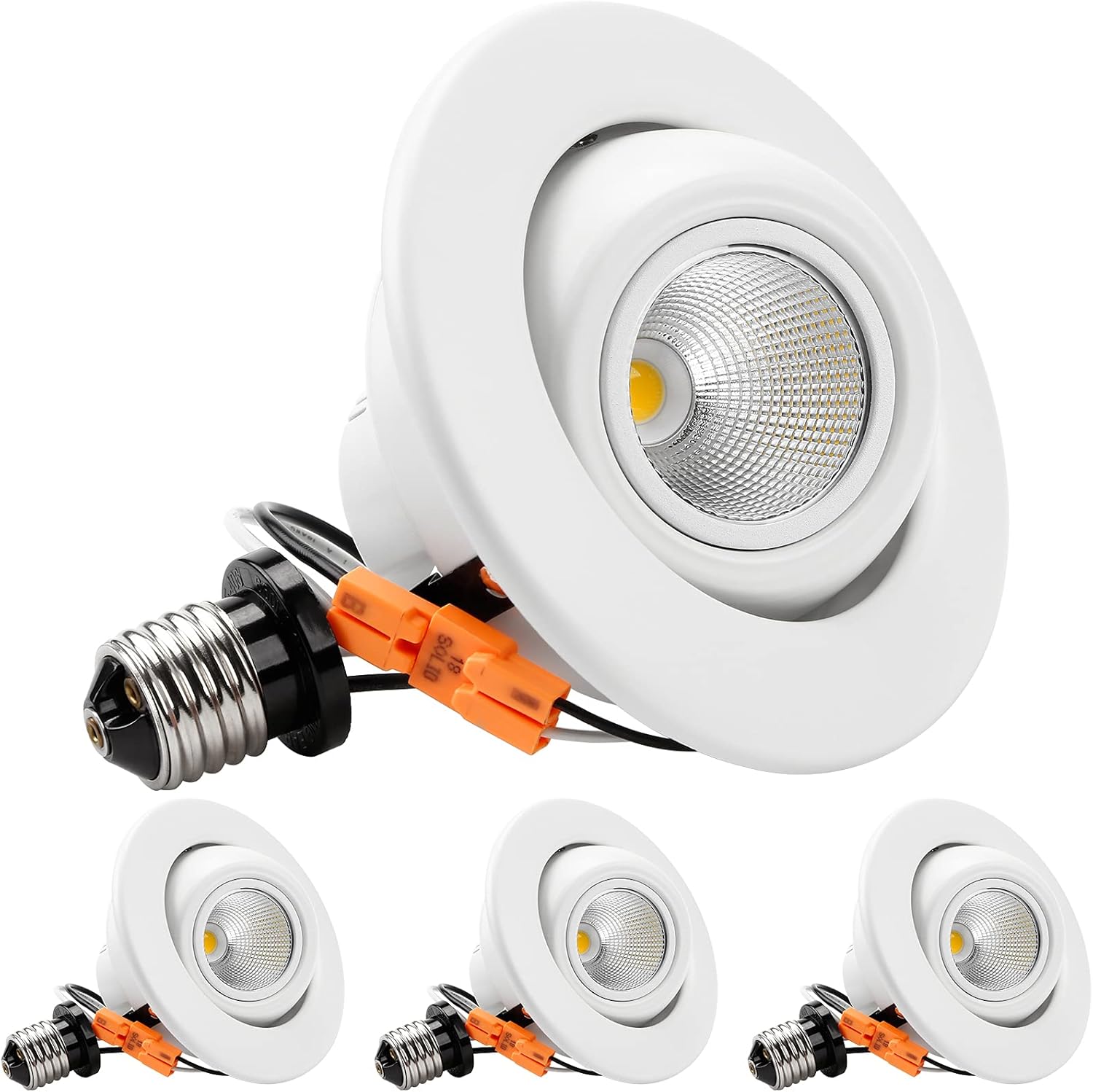 Prоmо Dіѕсоunt Uр Tо 70% оƒƒ TORCHSTAR 4 Inch Adjustable LED Recessed Lighting, CRI 90+, Dimmable, 10W, Eyeball Retrofit Spotlight, Gimbal for Pitched, Vaulted Ceiling, 5000K Daylight, Pack of 4