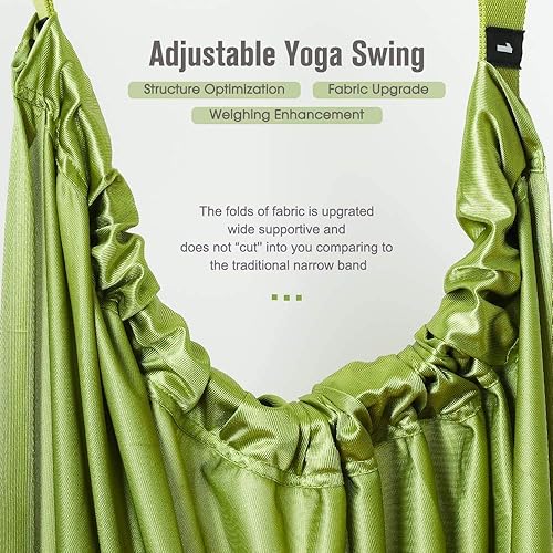 Miniatura 5 de Correa de estiramiento de yoga, estiramiento de piernas de altura ajustable, banda elástica de cintura y espalda, yoga aéreo, ejercicios de