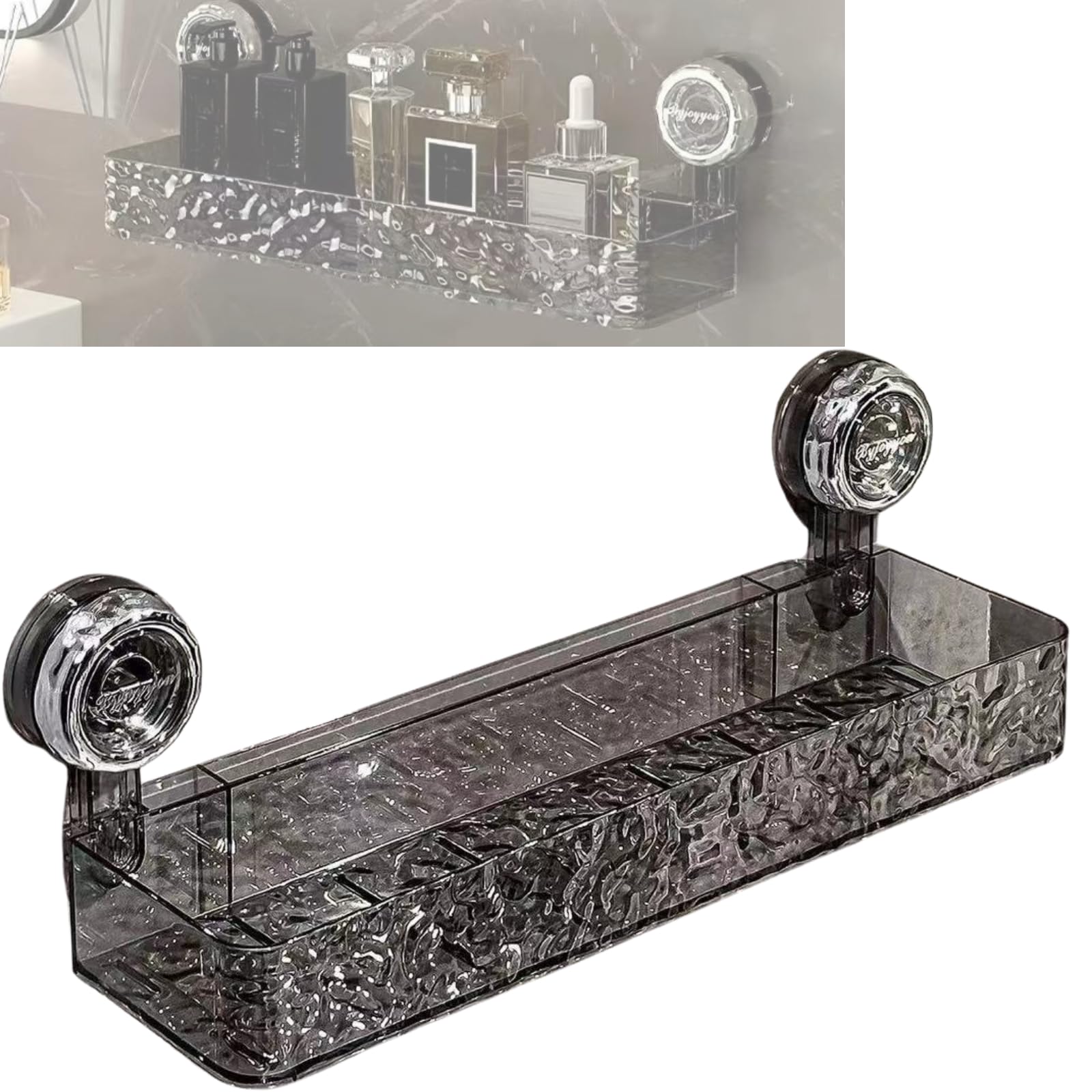 ZOLLZIRR 2025 New Corrugated Suction Cup Storage Holder for Bathroom Shower Caddy Suction Cup for Inside Shower Bathroom