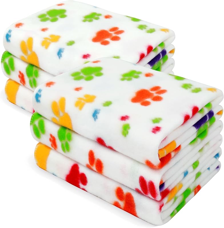 Mantas de Fleece para Cães LINENLUX com Estampas de Animais, Poliéster, 78,74 x 60,96 cm, Pacote com 6
