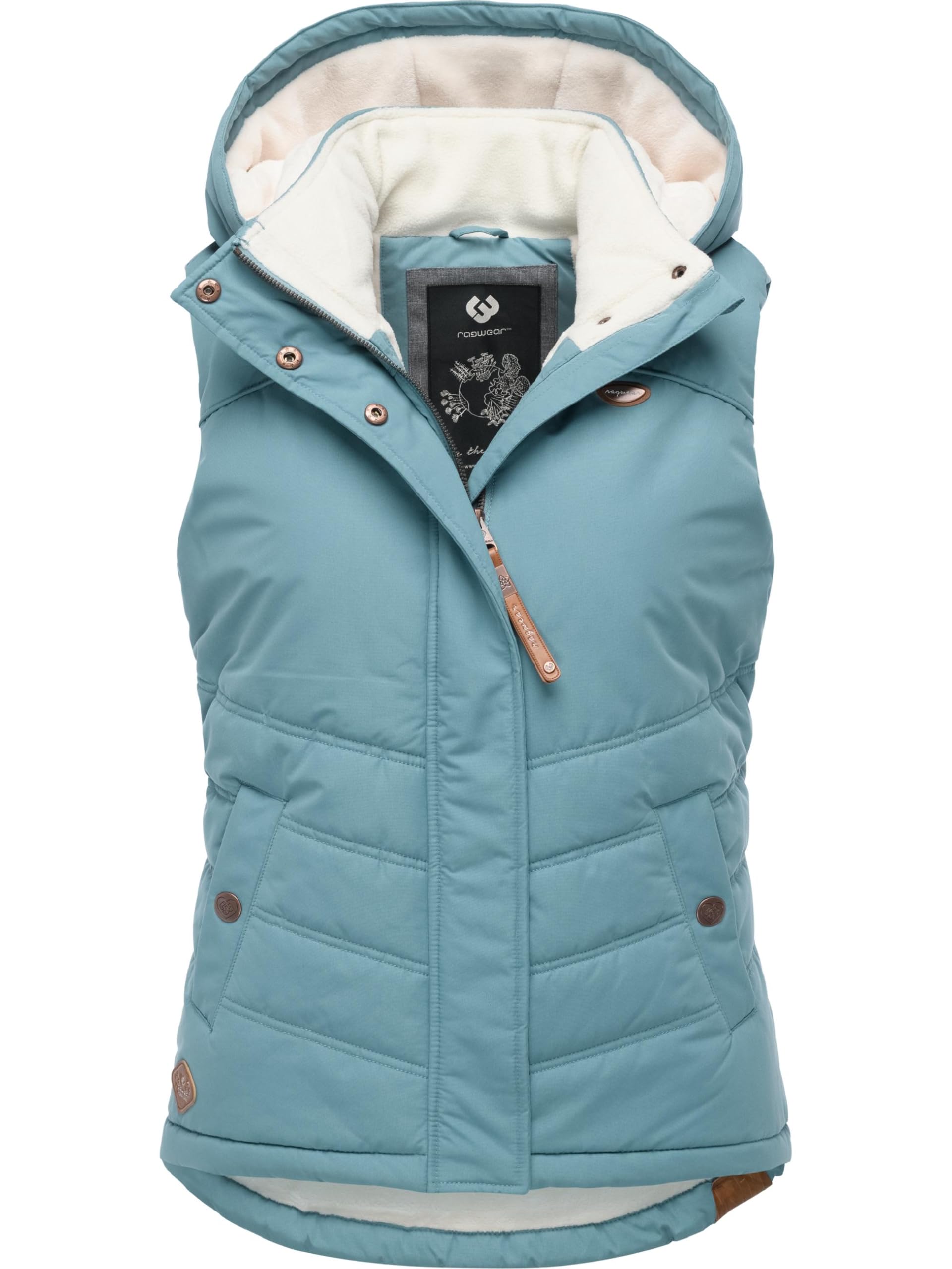 Ragwear Women's Sleeveless Outdoor Vest Warm Winter Jacket Waterproof with Detachable Hood Hesty Intl XS-6XL, 3XL