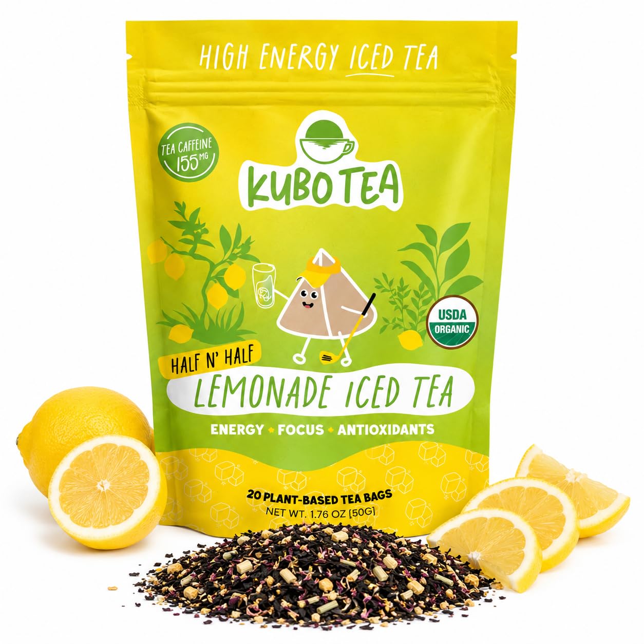 Amazon.com : High Caffeine Iced Tea (155 mg) - Kubo Tea: Organic