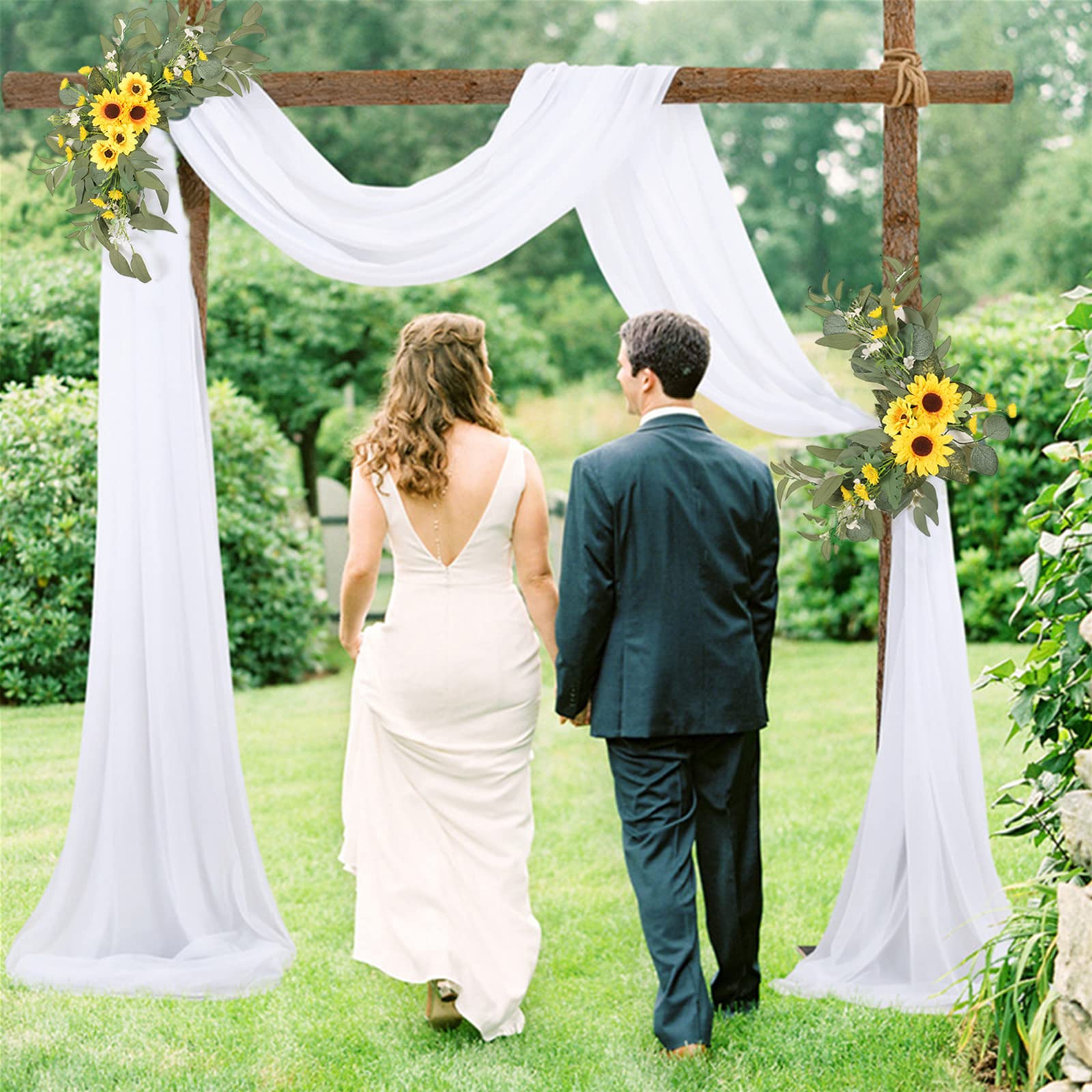 Confezione da 2 Kit di Fiori Ad Arco per Matrimonio Artificiale, Composizione di Fiori Artificiali, Kit di Fiori Ad Arco per Matrimonio, per Decorazioni Ad Arco per Cerimonia Nuziale Pergolato(GIALLO