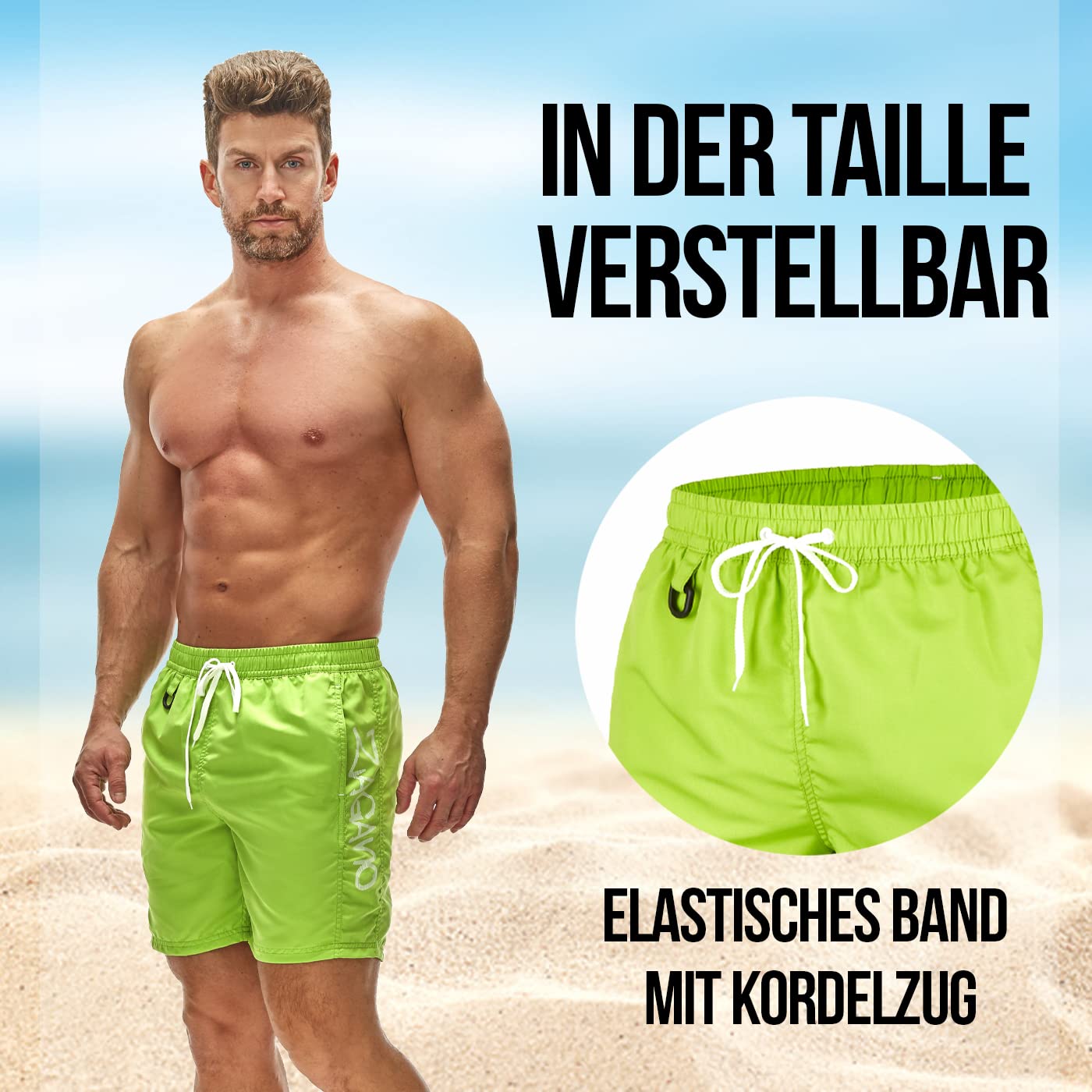 Zagano bañador Hombre Bañadores de natación Pantalones Corto de los Hombres de Secado rápido Playa Surf Corriendo Boxeadores Ligero Shorts