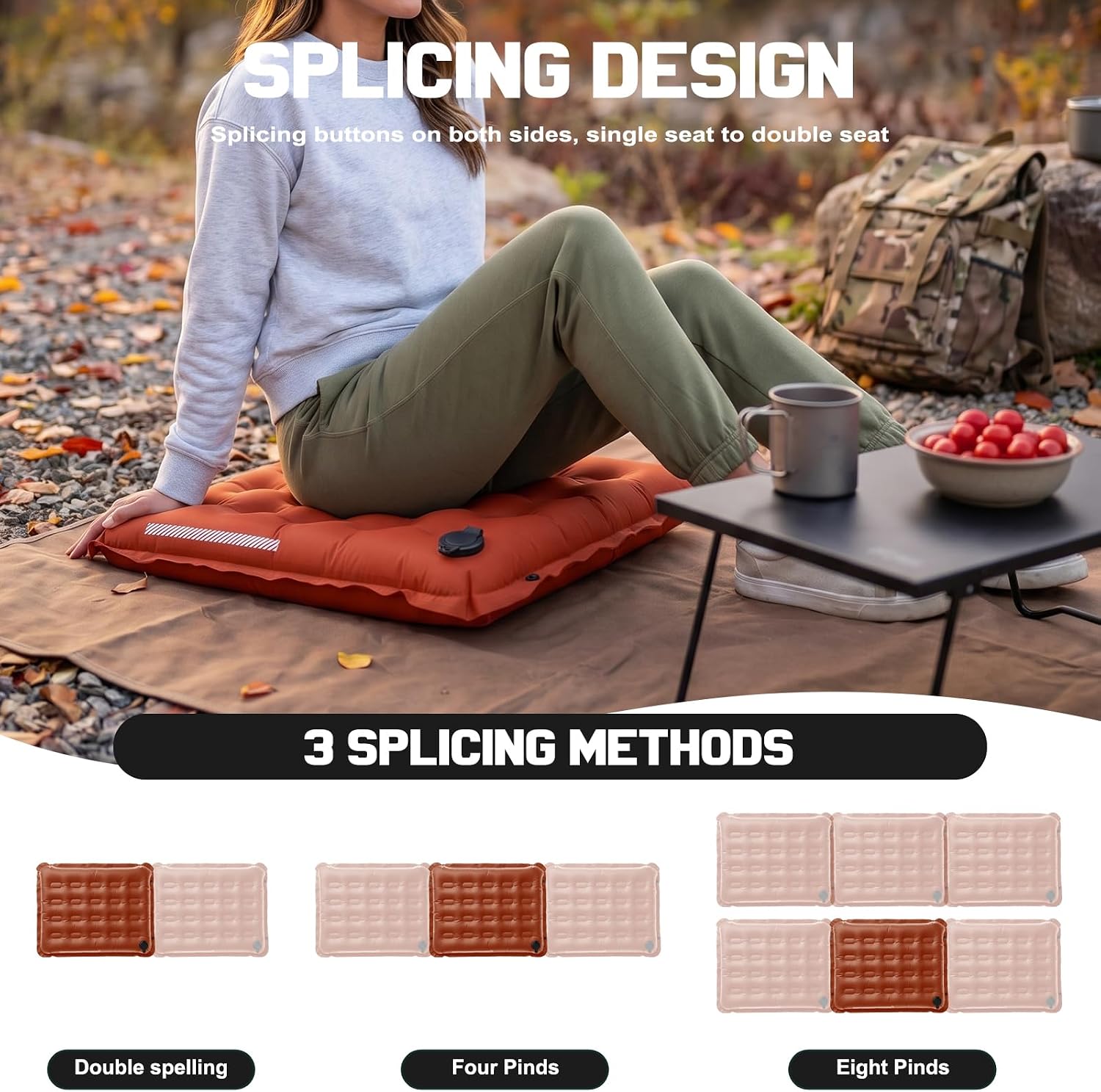 Inflatable Seat Cushion, 2.75in TPU Pad, 2-in-1 Pump, Waterproof image 5