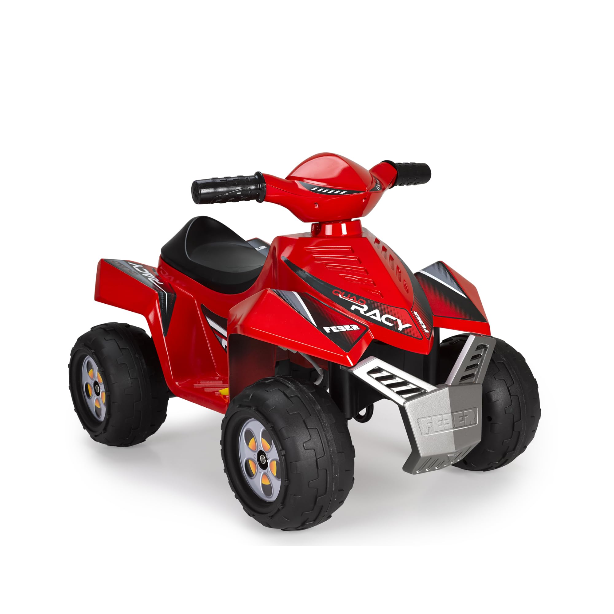 FEBER - Quad Racy 6V, voiture électrique pour enfants de 18 mois à 3 ans, avec accélérateur, grandes roues robustes pour plus de stabilité, autonomie jusqu'à 40 min, chargeur inclus, Famosa (FEN48000)