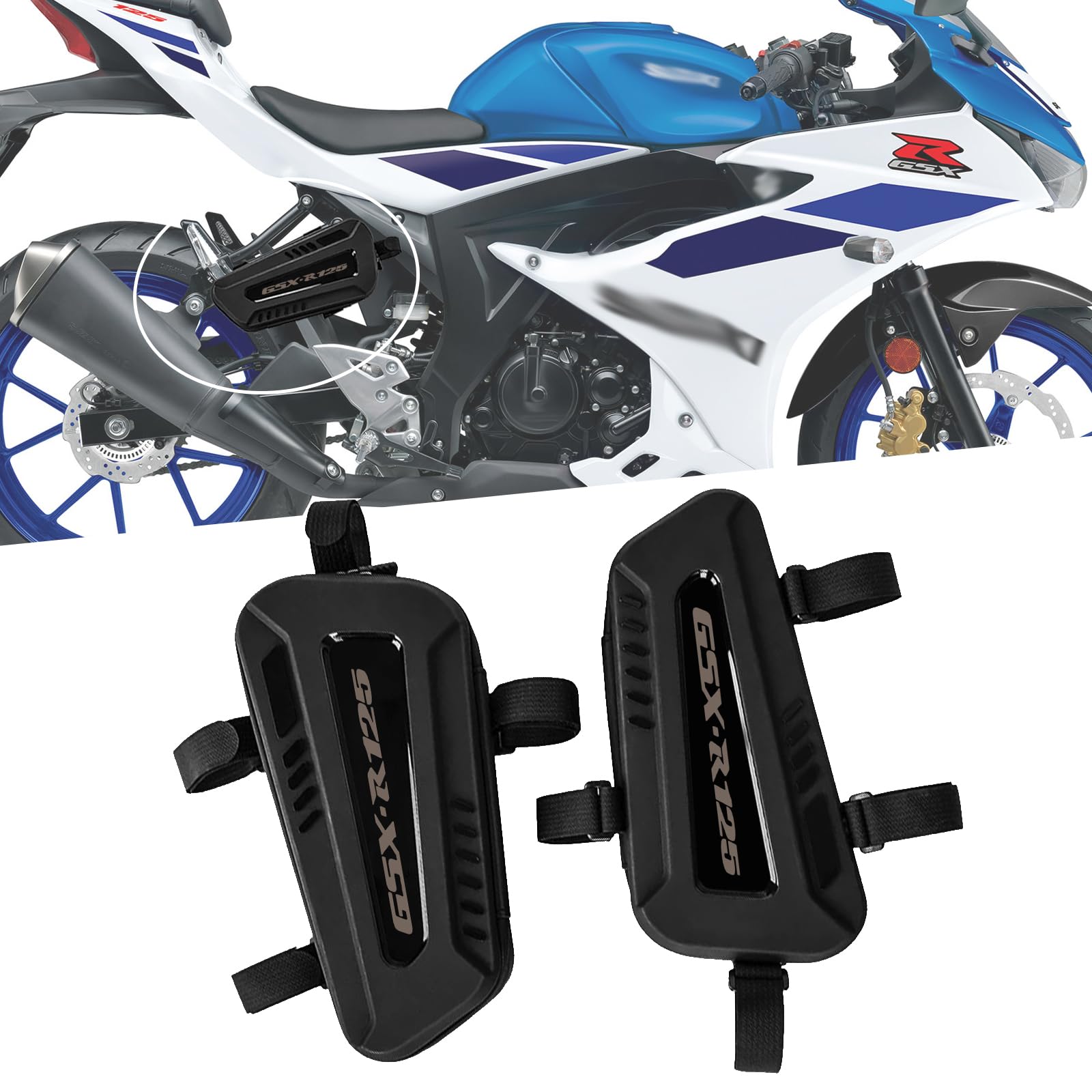 KAGEFUNE For GSX-S125 GSX-R125 GSX-250R バイク用サドルバッグ 防水 トライアングルフレームバッグ ハードシェル サイドハンギングバッグ シートチューブアクセサリー収納バッグ gsx-s125 gsx-r125 gsx-250r バイクアクセサリー (GSX-R125) [並行輸入品]