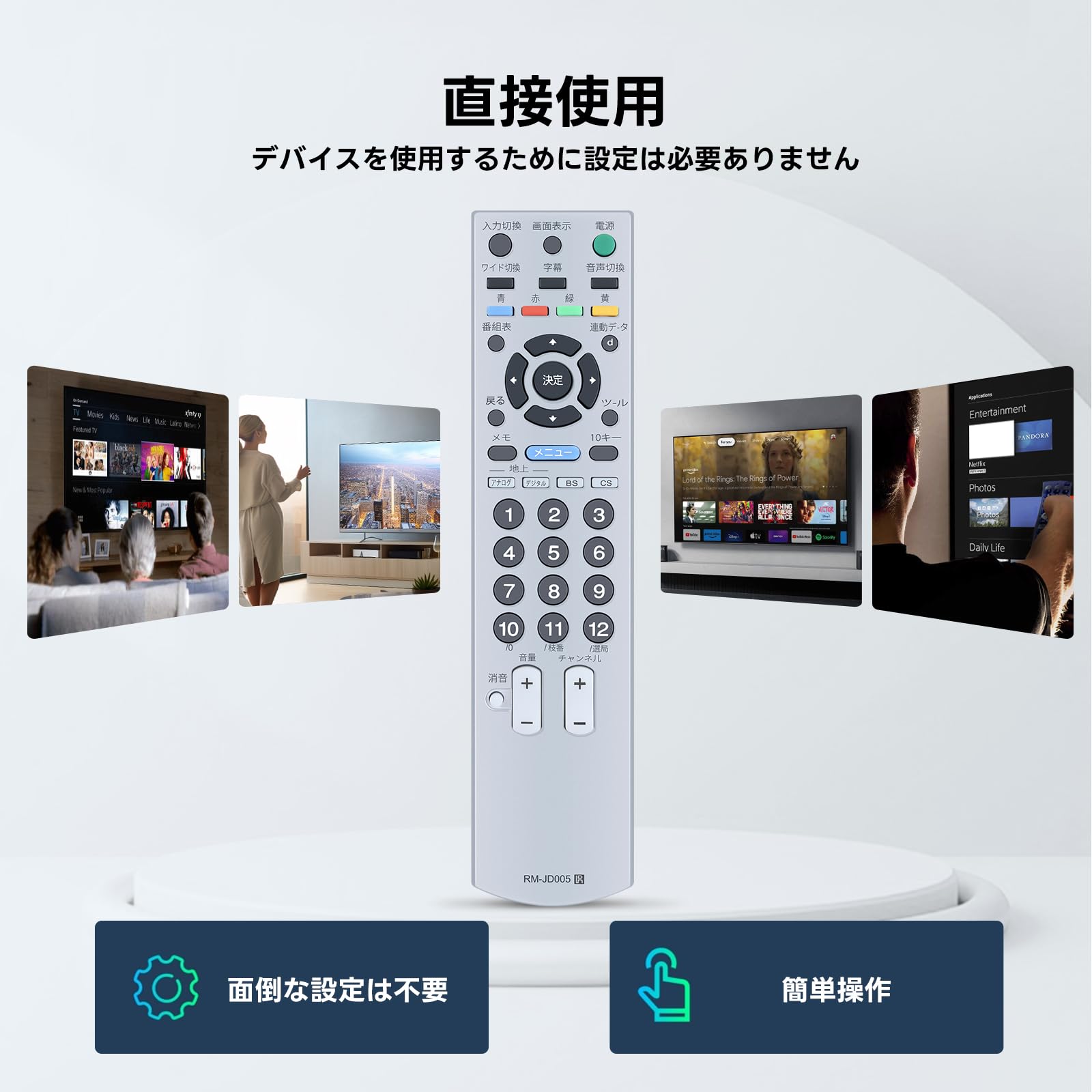 Amazon | テレビリモコン RM-JD005 for ソニーリモコン ソニーテレビ