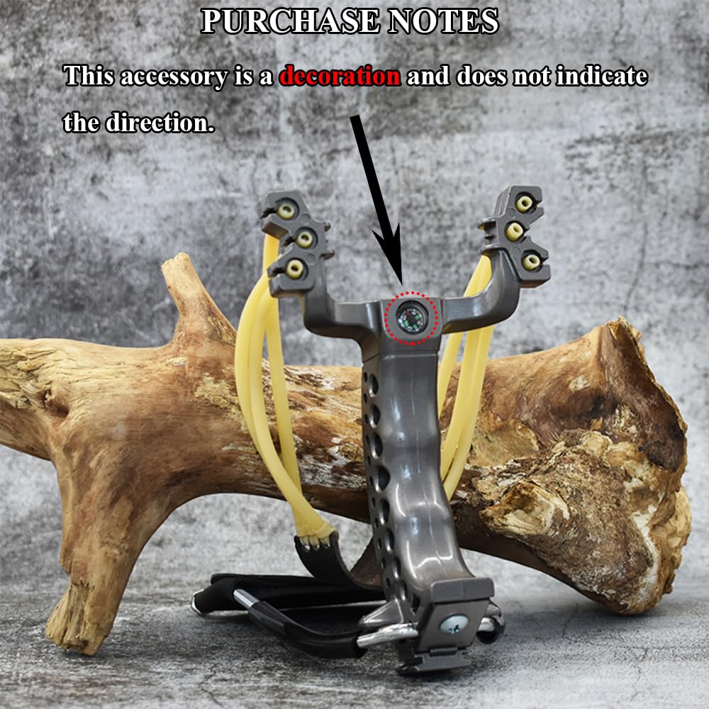 Piaoyu Resin Folding Slingshot with Wrist Brace, Wrist Rocket Slingshots for Adults, Catapult Sling Shot with 2pcs Bands (Slingshot +2pcs Bands)