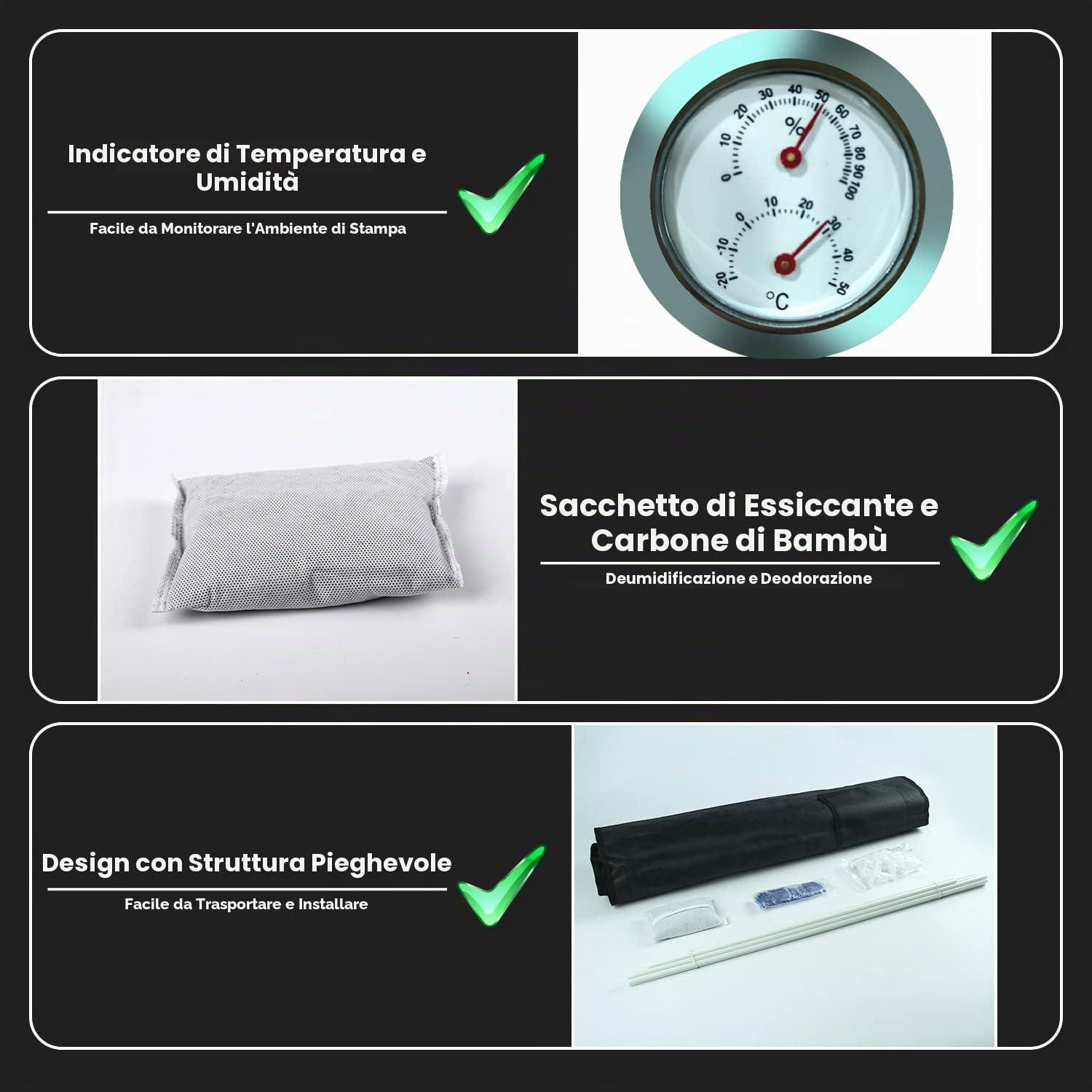 eSUN Custodia per Stampante 3D Tenda Lgnifuga e Antipolvere | Mantieni il filamento asciutto e proteggilo dalla polvere per stampe 3D perfette, stabili e senza difetti o bolle.