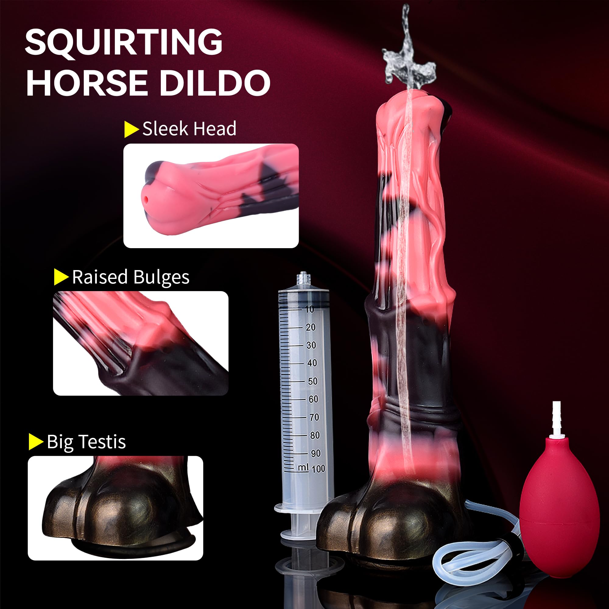Realistic  Horse Dildo Sex Toys with Suction Cup, 12inch Long Fantasy Huge Thick Anal Dildo Big Silicone Adult Sex Toy for Men and Women G Spot Couples: Squirting